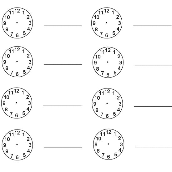 Free Printable Blank Clock Worksheets Printable Word Searches