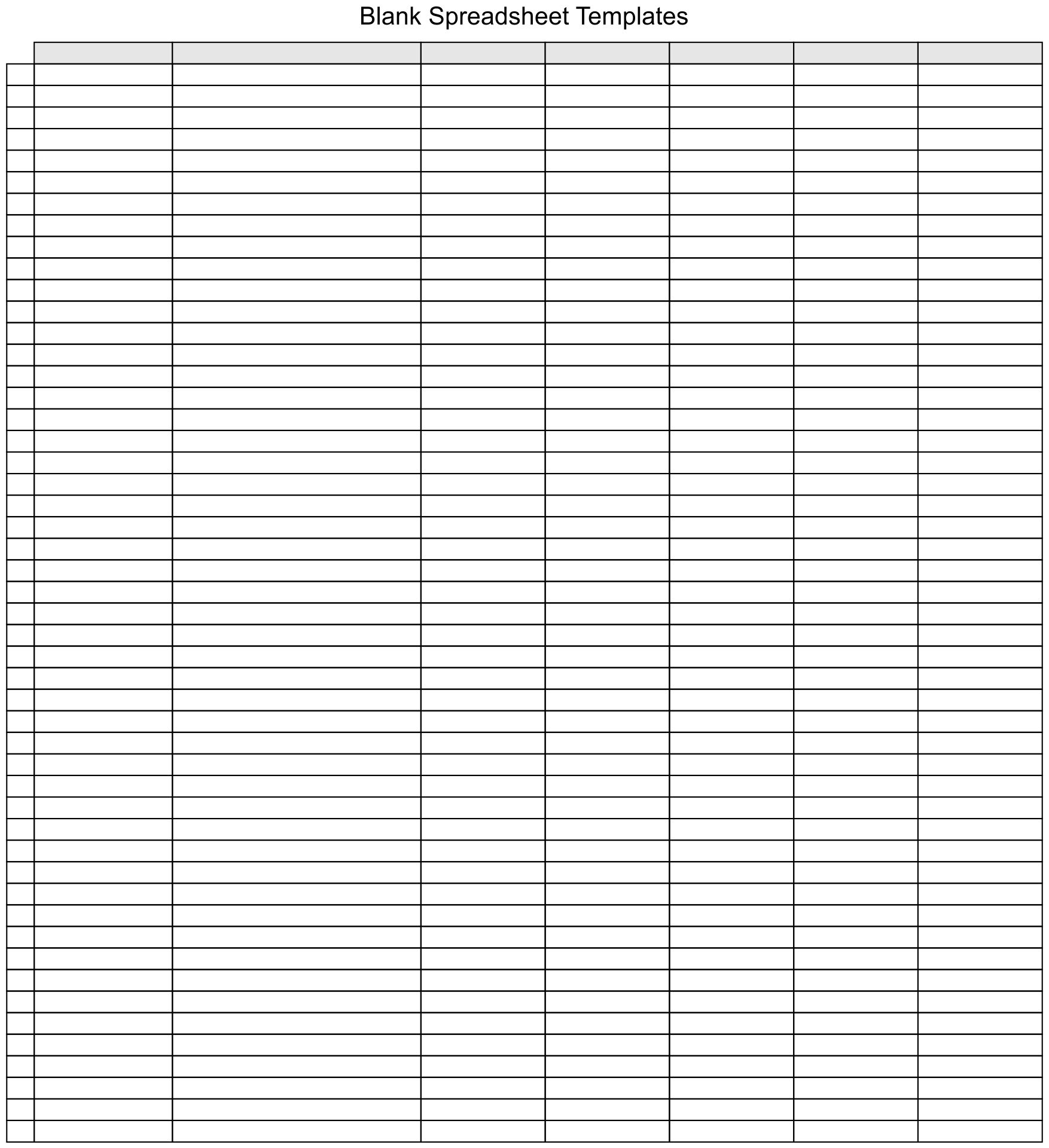 Free Printable Blank Spreadsheet Templates Printable Templates
