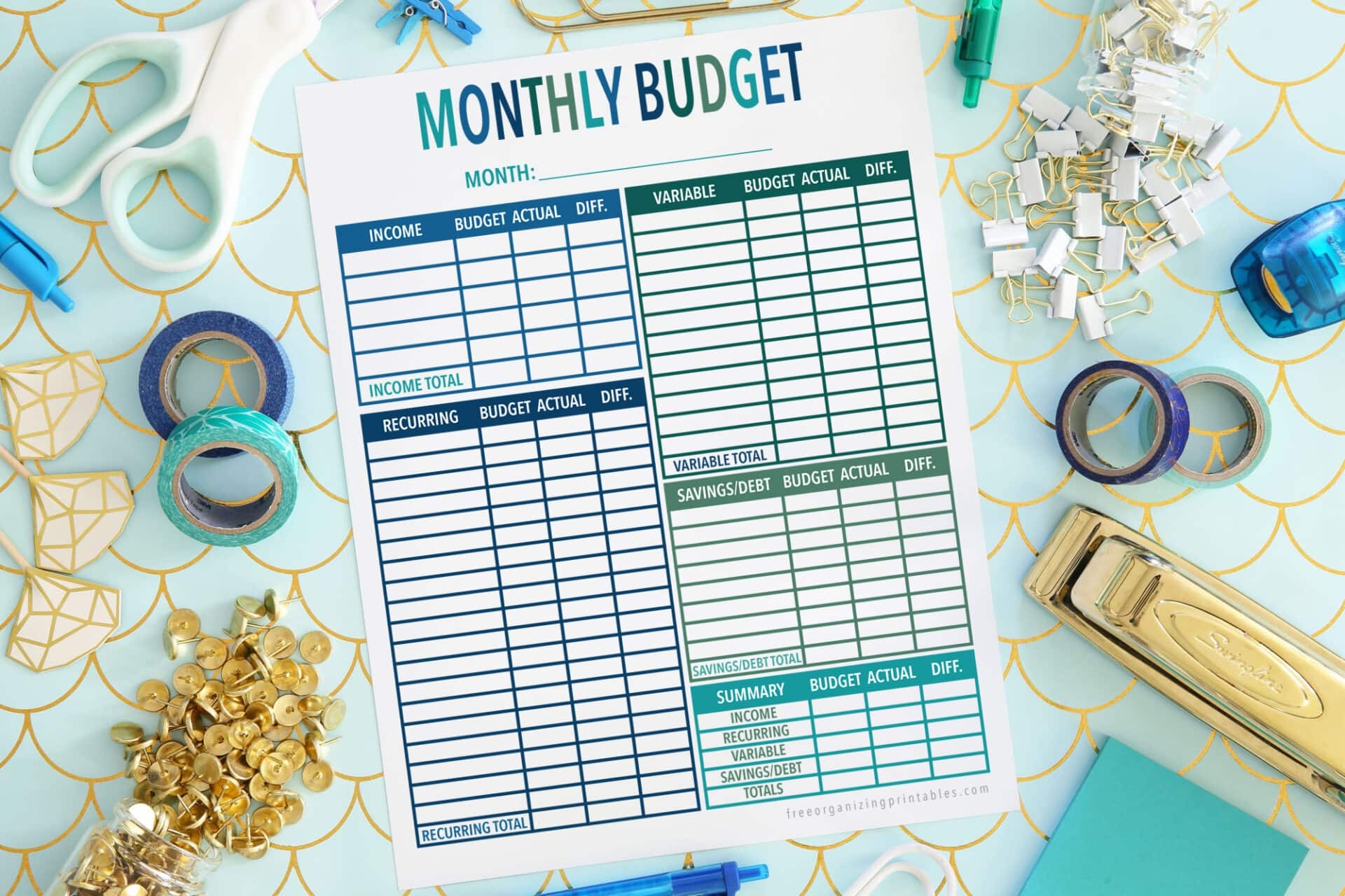 free printable budget worksheet free