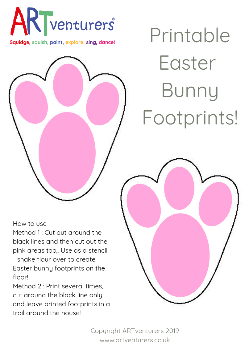 printable bunny feet and ears