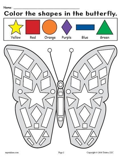 FREE Printable Butterfly Shapes Coloring Pages TSgos TSgos