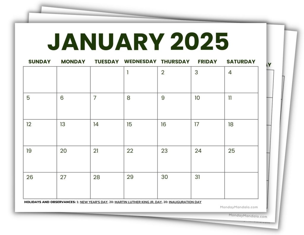 Free Printable Calendar 2025 Without Downloading Printable Calendars