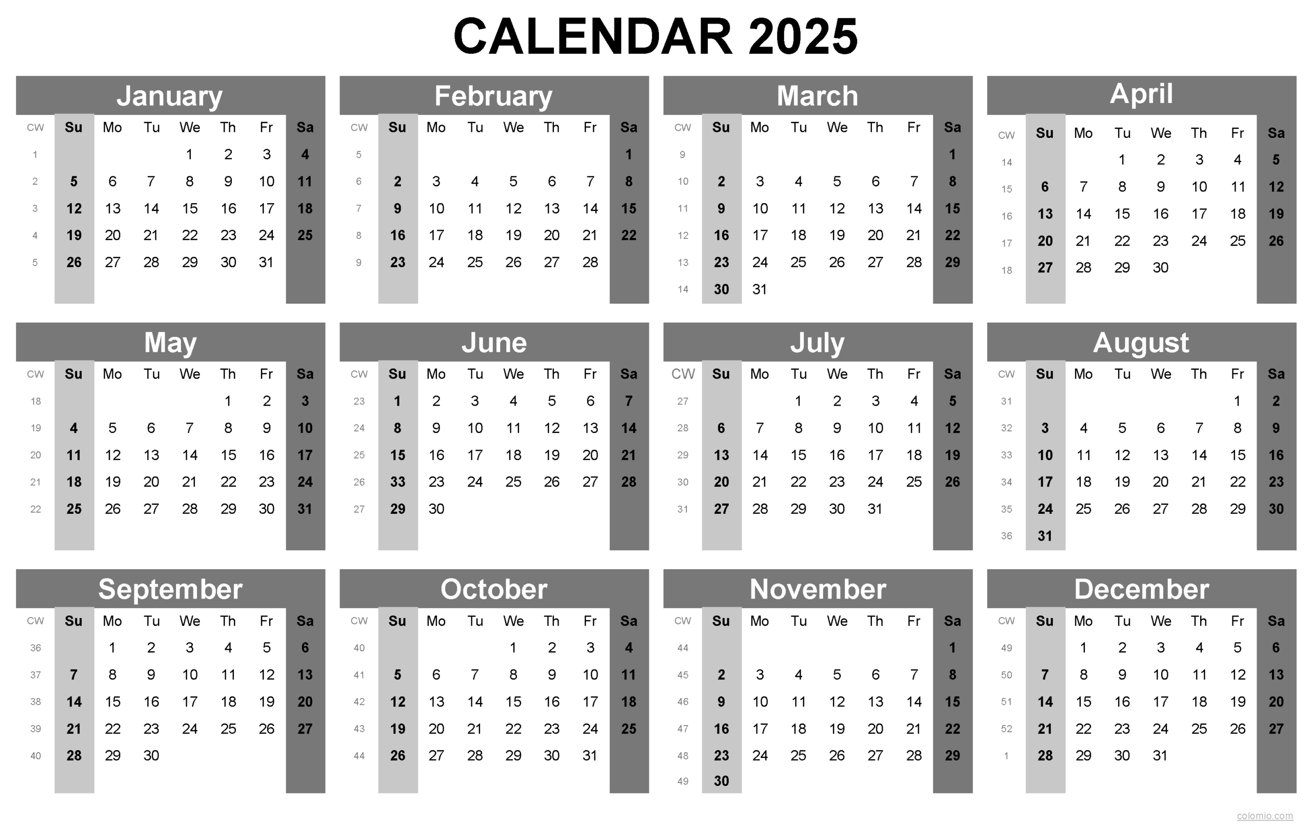 Free Printable Calendar 2025 Without Downloading Printable Calendars