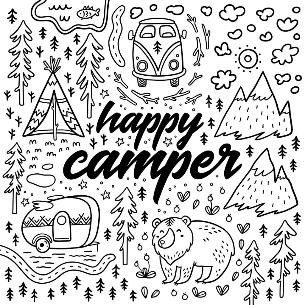 printable camping pictures to color