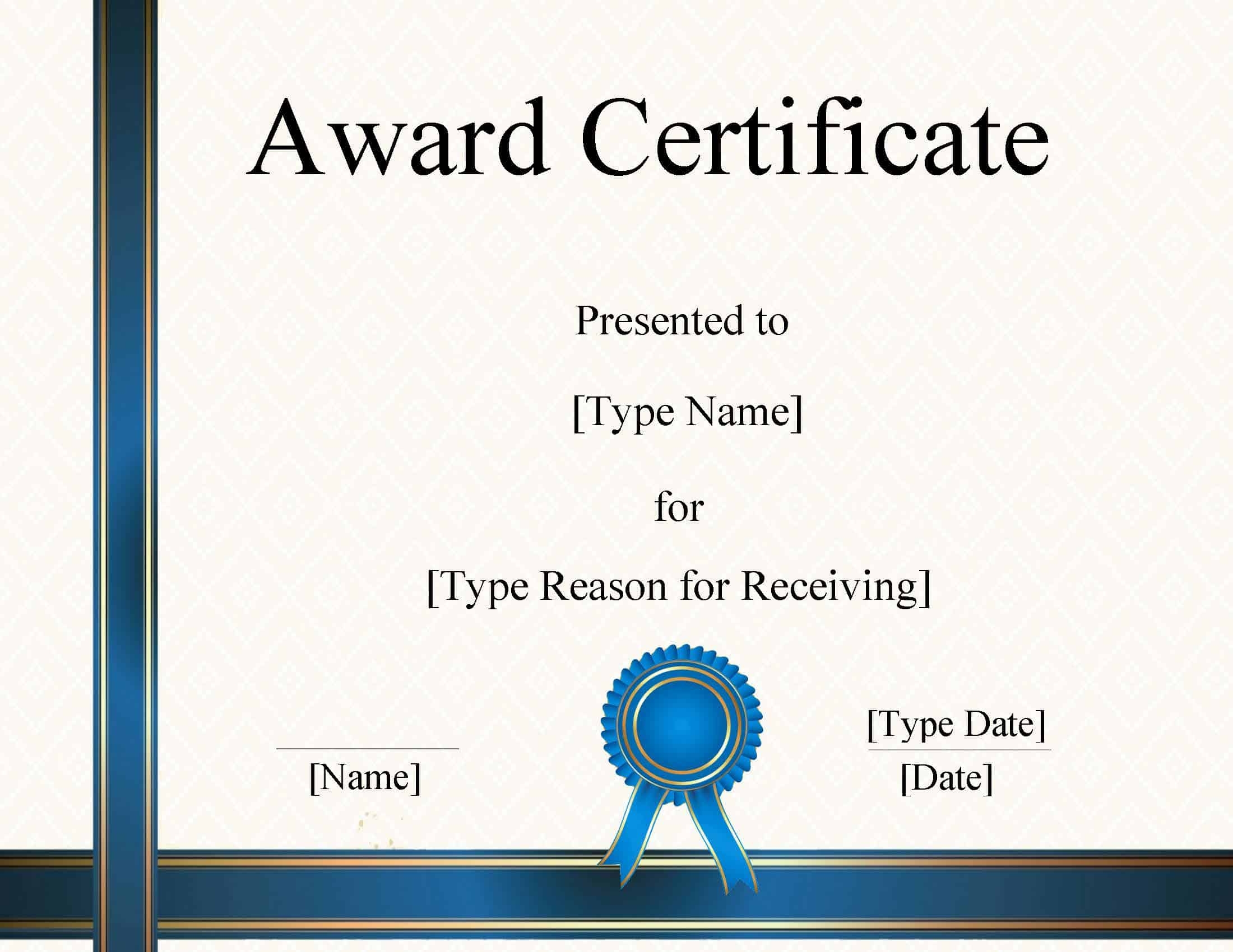 free printable certificate template