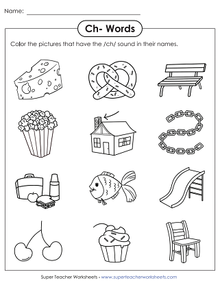 ch digraph worksheets
