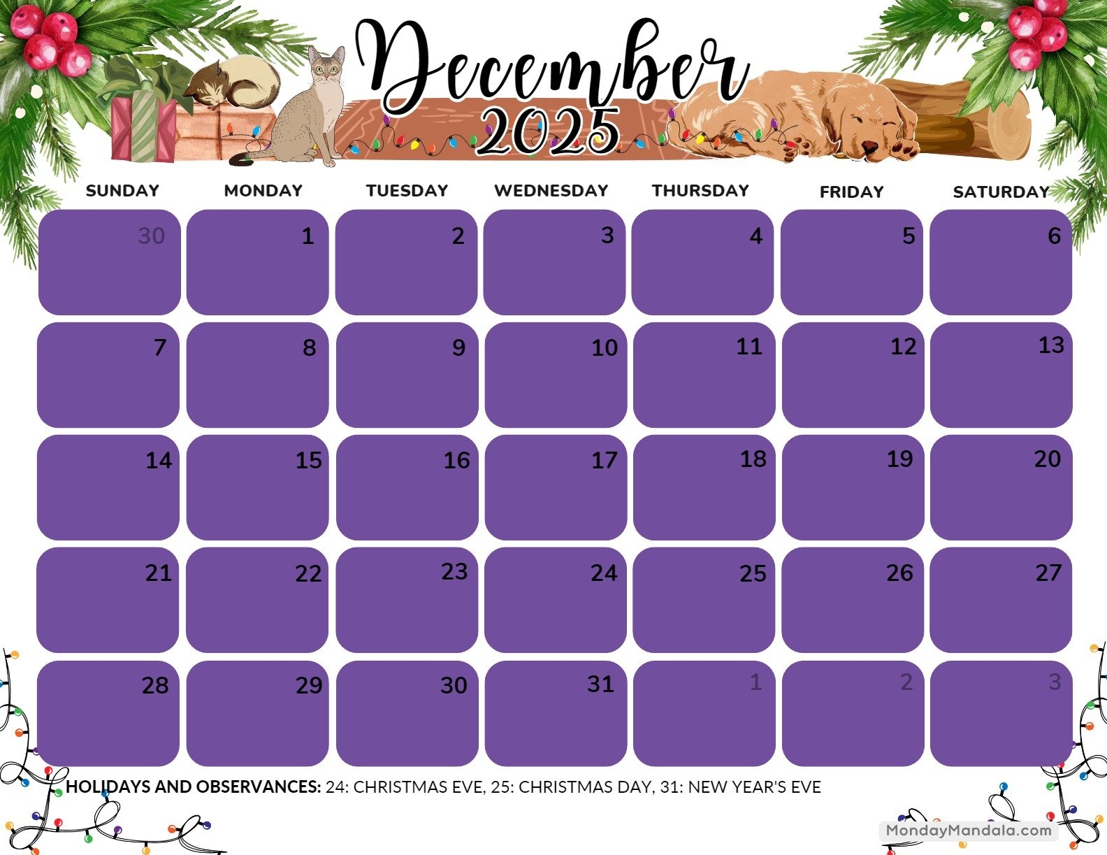free printable christmas calendar templates