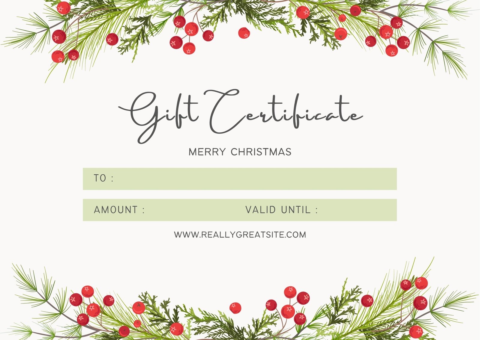 free printable gift certificates templates christmas