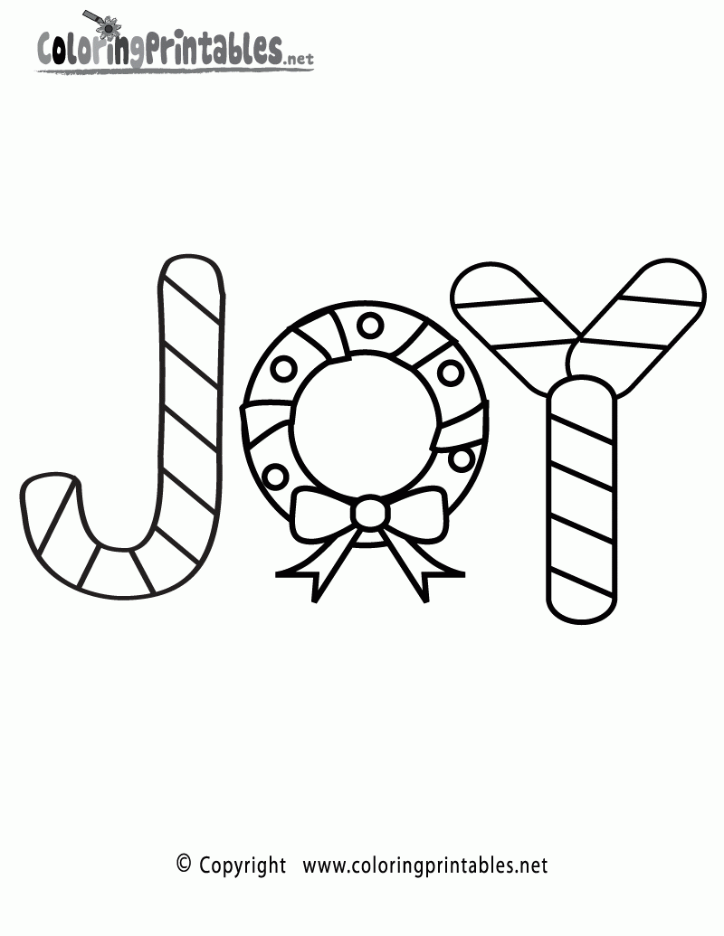 Free Printable Christmas Joy Coloring Page