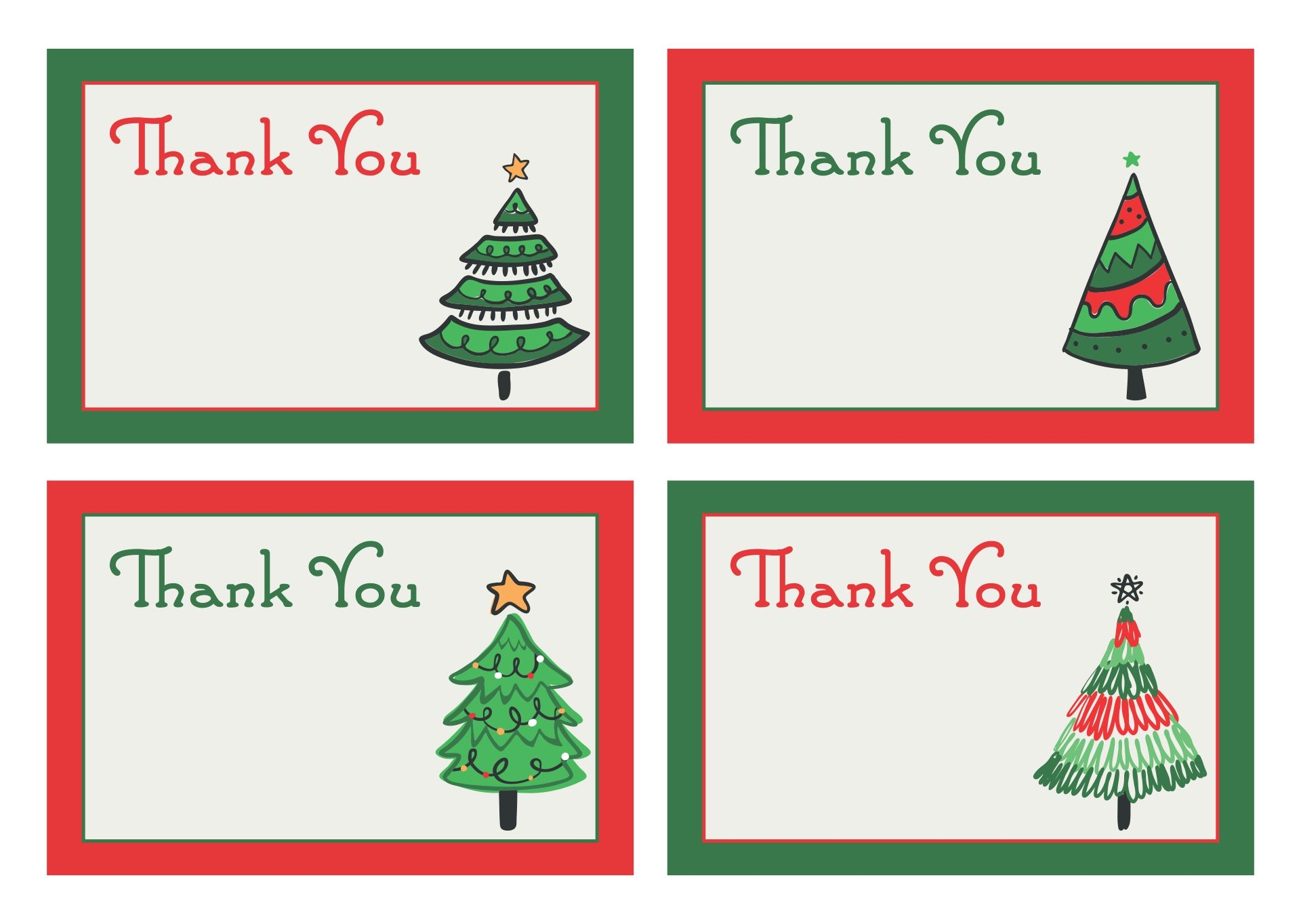 Free Printable Christmas Thank You Cards Printable Word Searches Hot