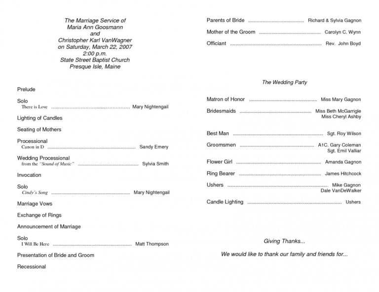 free printable church bulletin templates