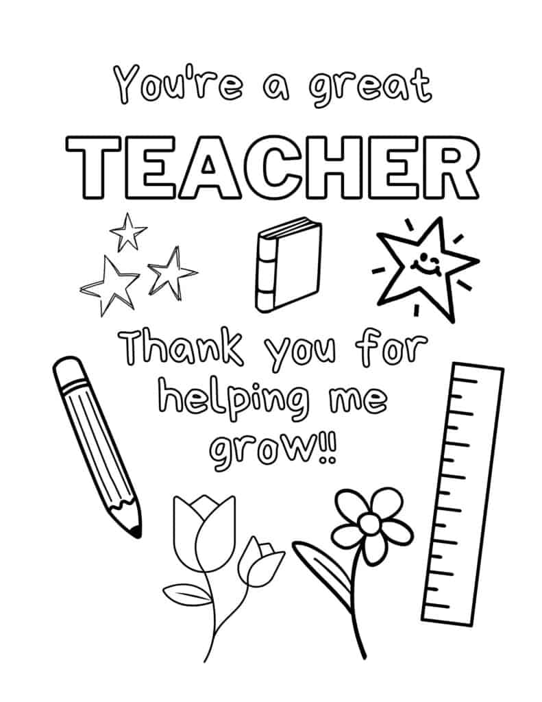 teacher appreciation week card free printable