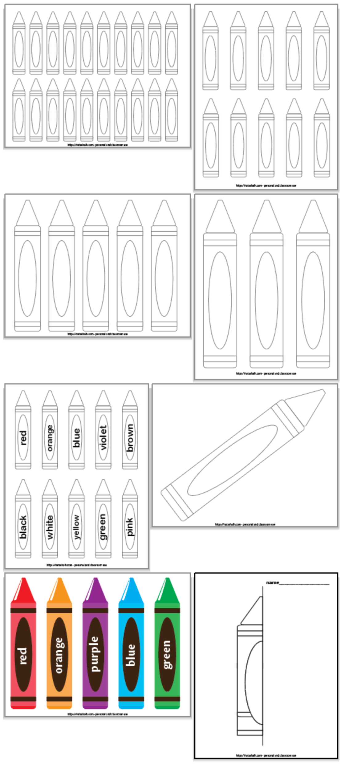 Free Printable Crayon Templates Crayon Template Templates Printable 