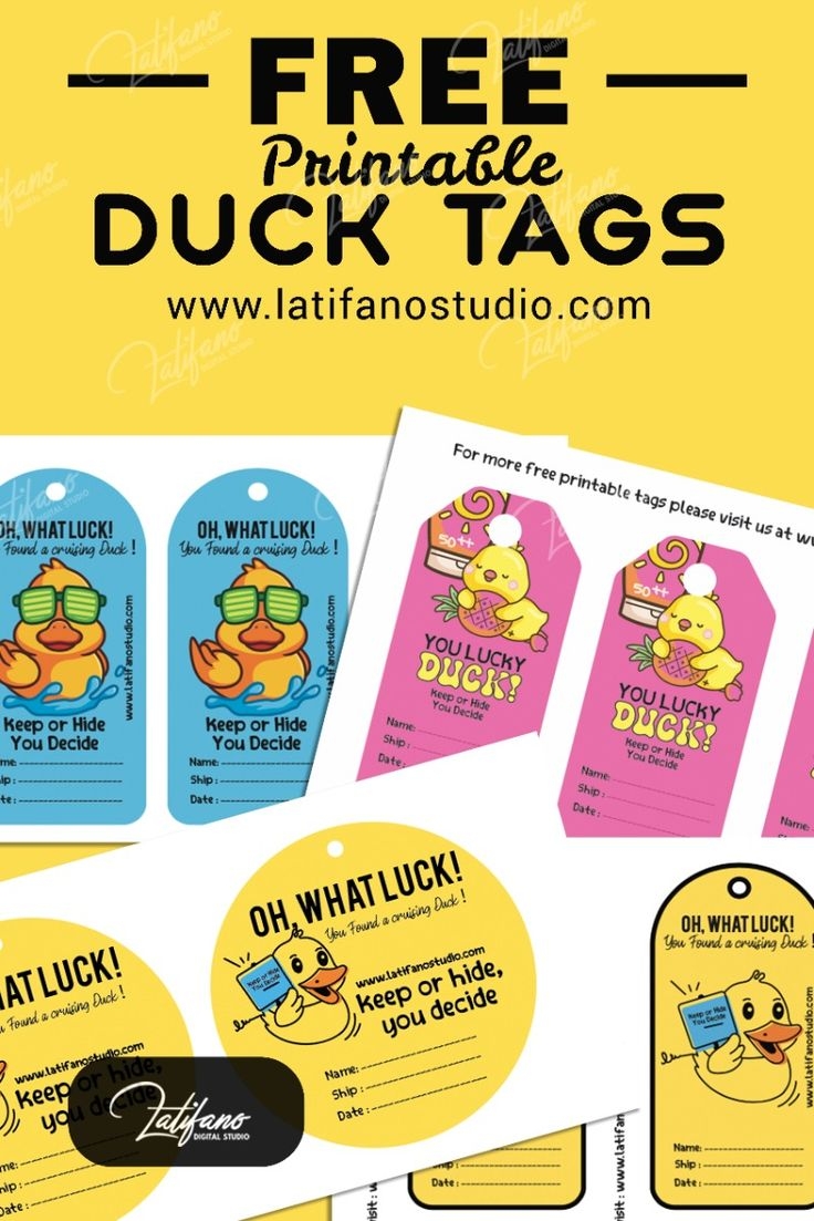 Free Printable Cruise Duck Tags PDF Template Tags Duck Free Printables