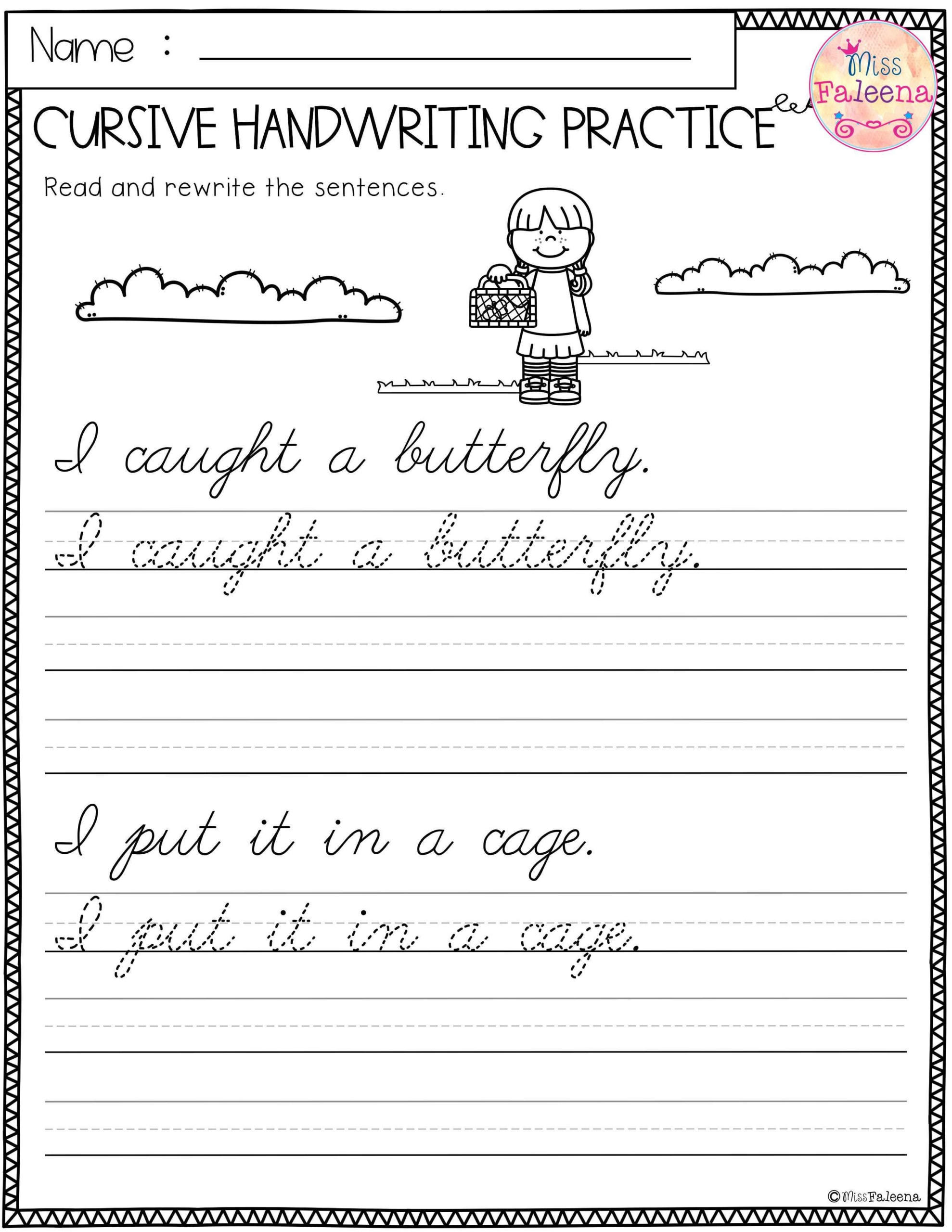 free cursive worksheets pdf