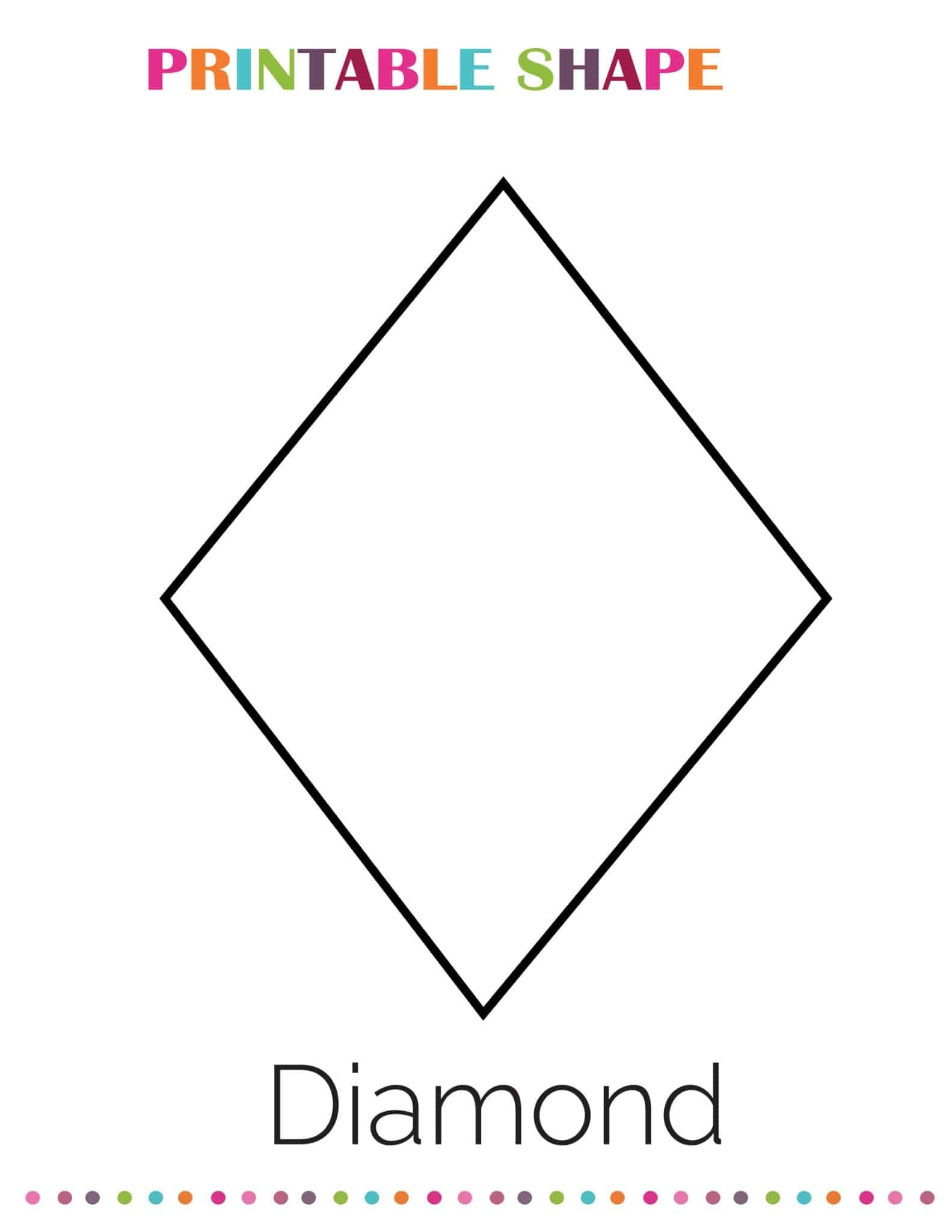 Free Printable Diamond Shape Printable Shapes Shape Coloring Pages