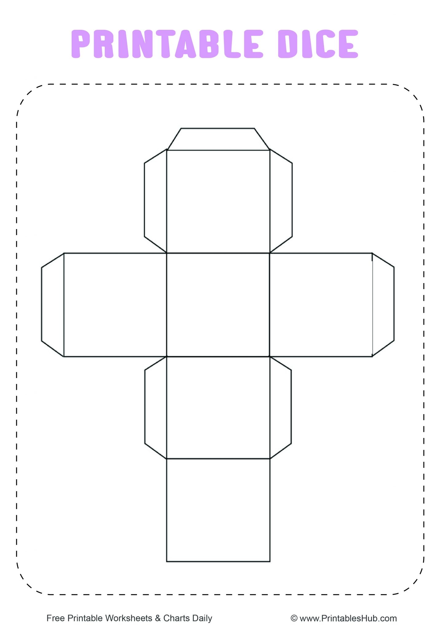 free printable dice template pdf