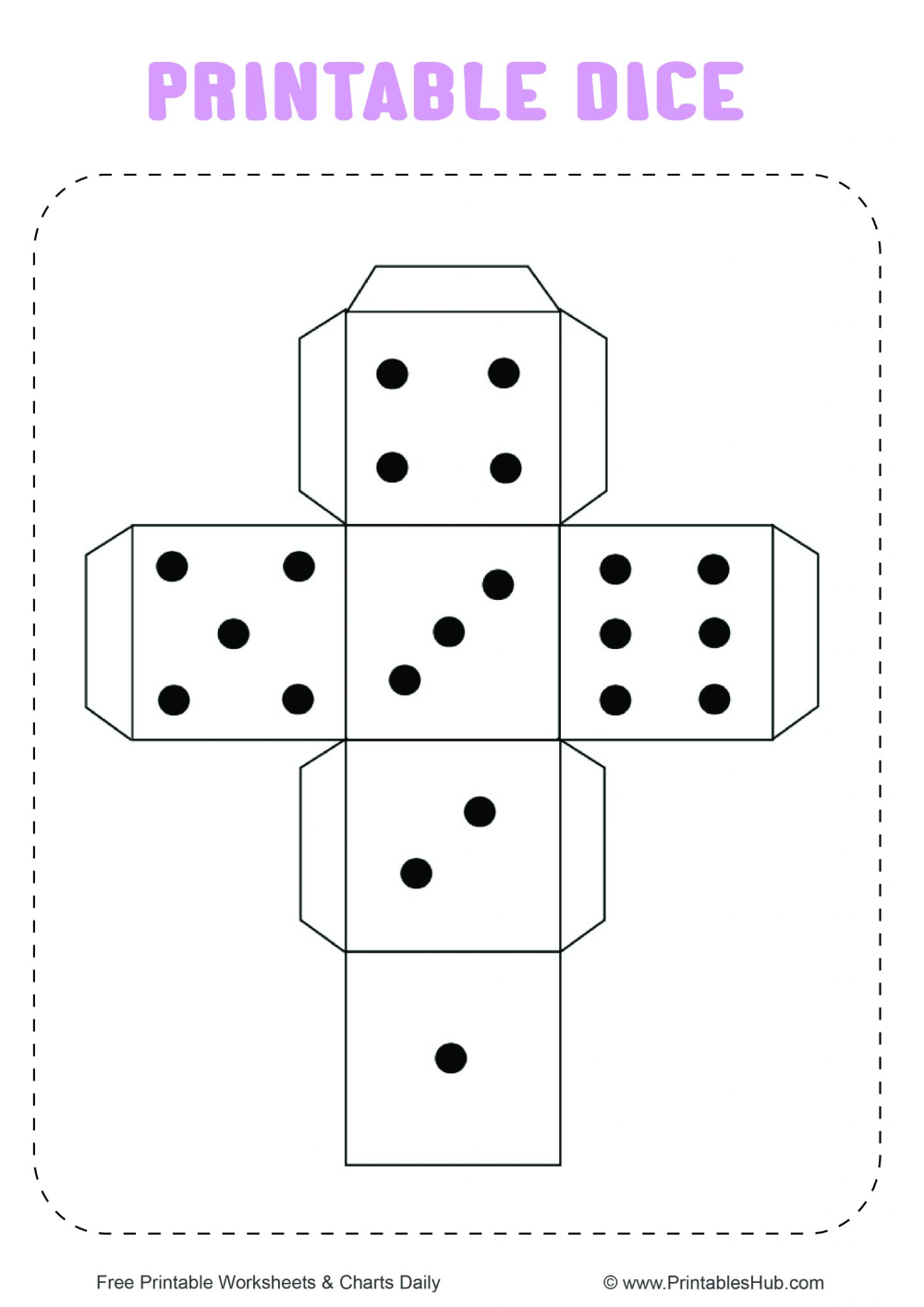Free Printable Dice Template PDF