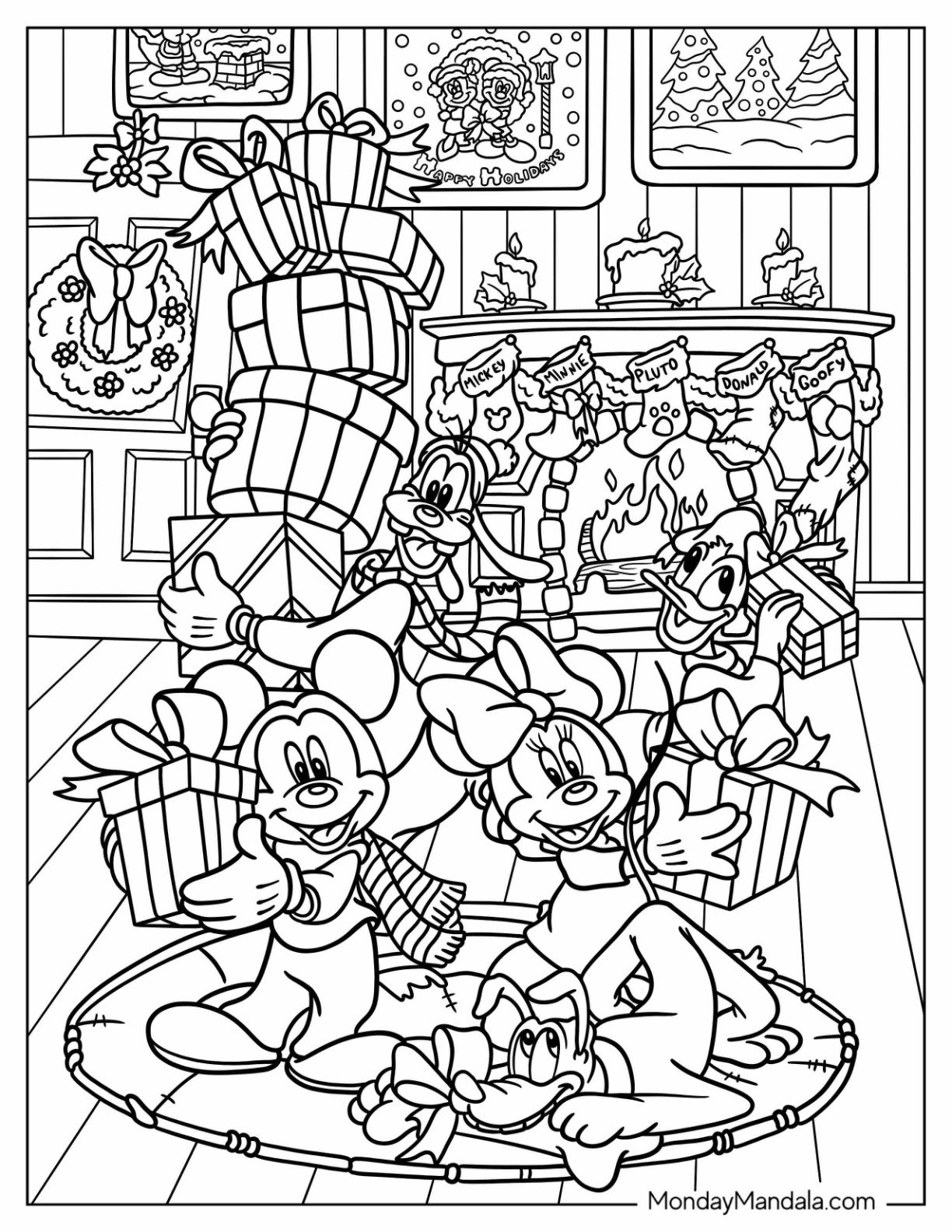 Free Printable Disney Christmas Coloring Pages Printable Coloring