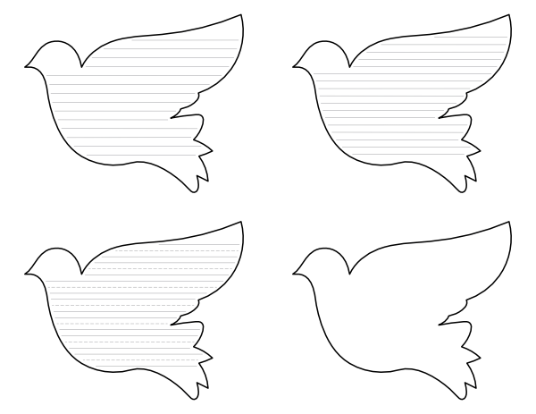 Free Printable Dove Shaped Writing Templates Worksheets Library