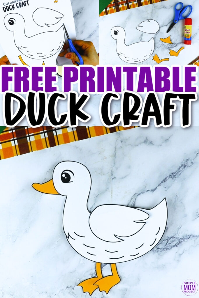 duck craft template free printable