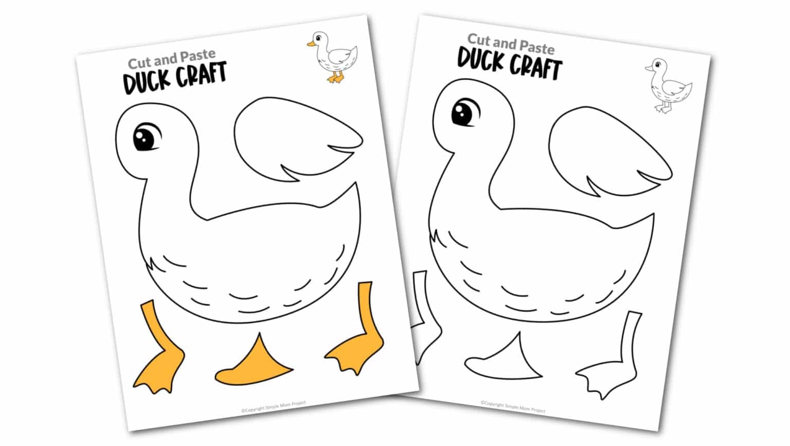 Free Printable Duck Craft Template Simple Mom Project