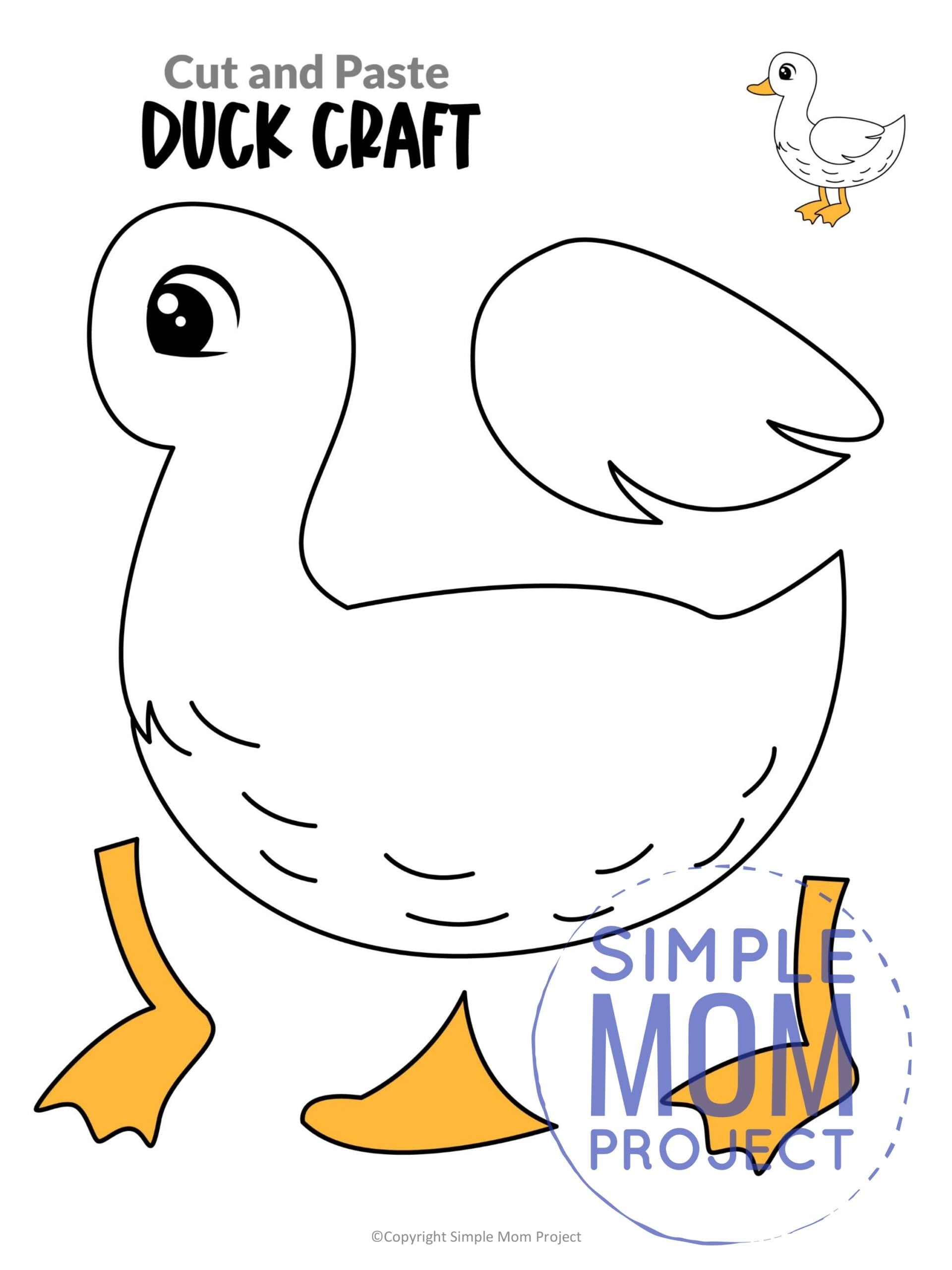 Free Printable Duck Craft Template Simple Mom Project Free Printable
