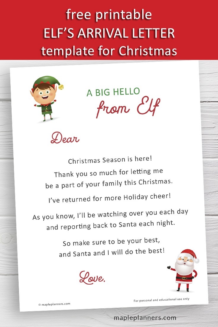elf on the shelf printable template