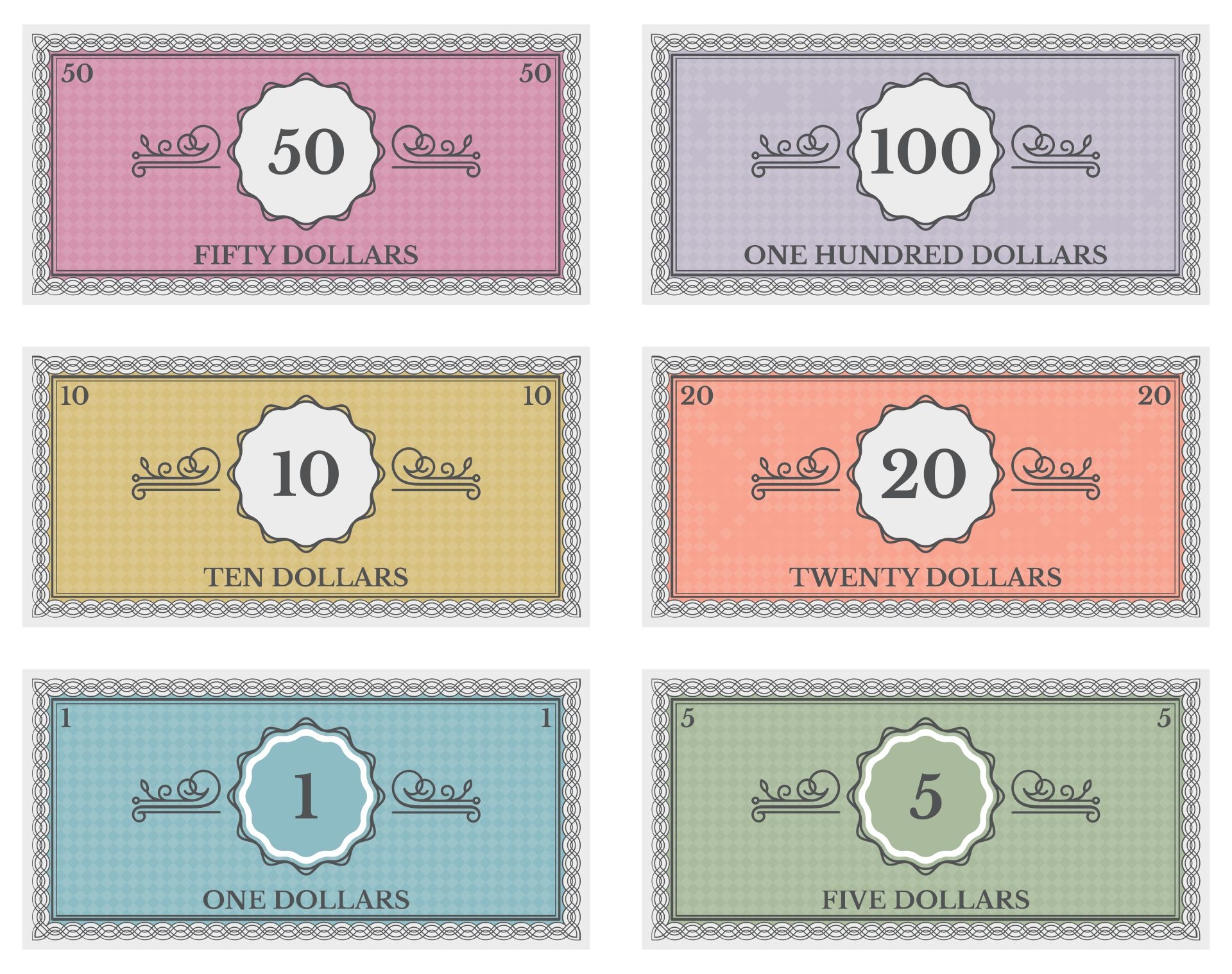 Free Printable Fake Money Template For Teachers Printable Word Searches