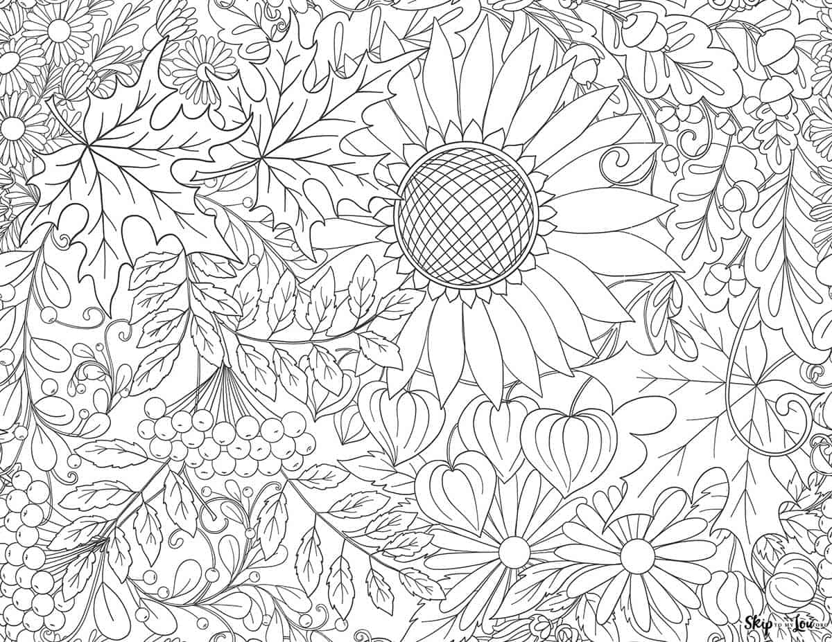free adult coloring pages fall