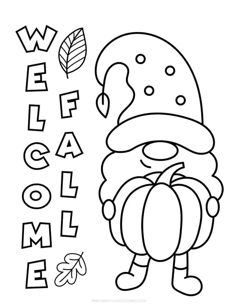 Fall Coloring Page Free