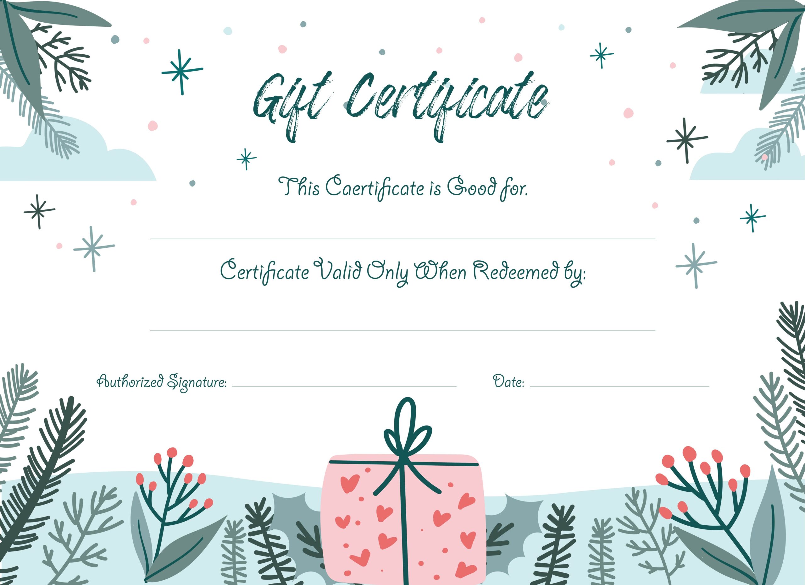Free Printable Gift Certificates Templates Christmas Dev 