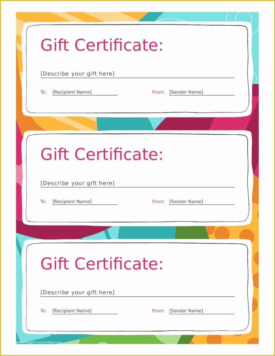 free printable gift certificates templates