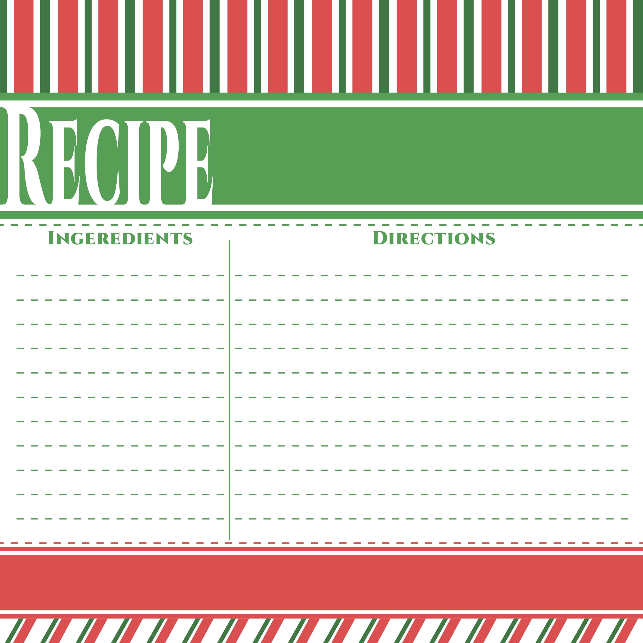 Free Printable Holiday Recipe Cards