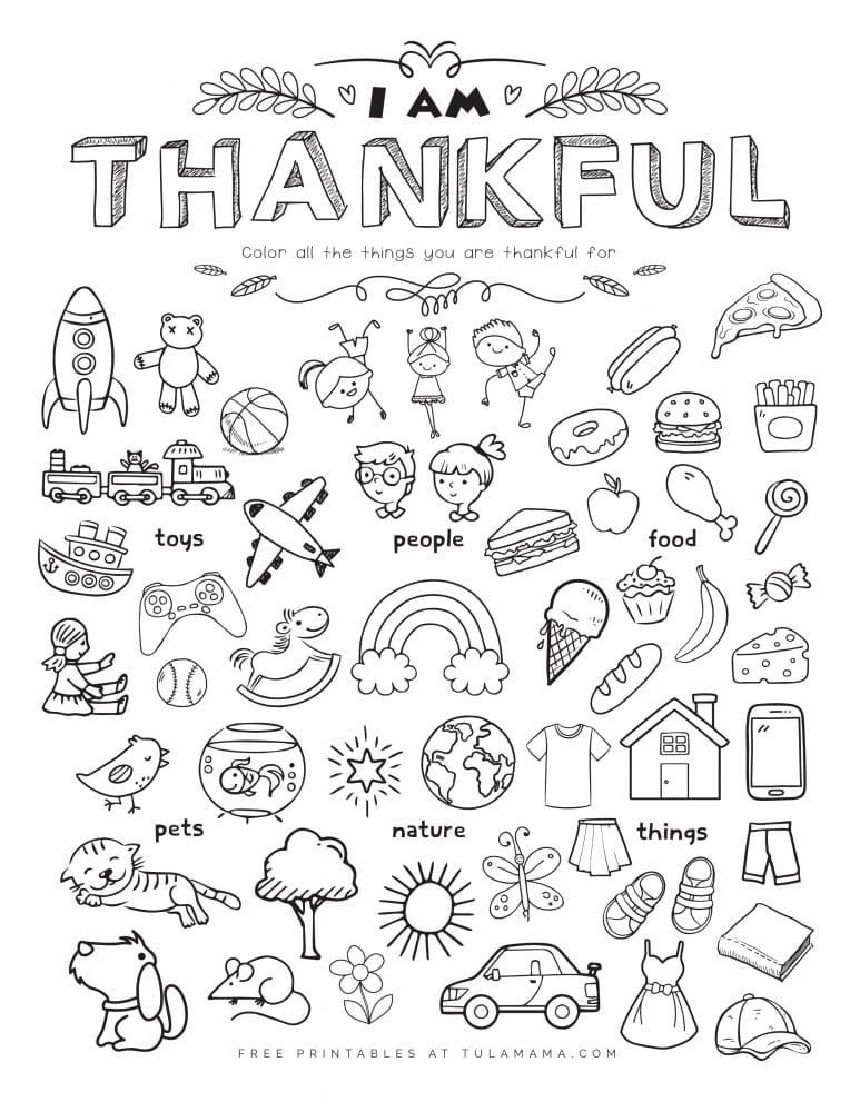 Free Printable I Am Thankful For Worksheet Thankful Printable 