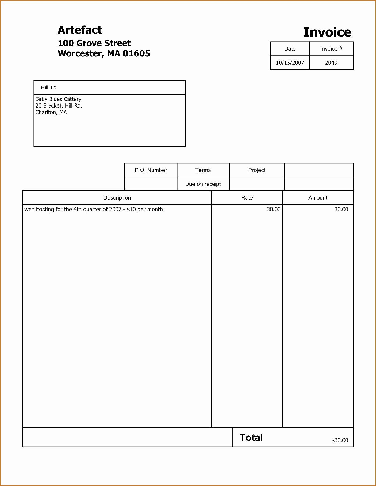 free printable invoices templates blank
