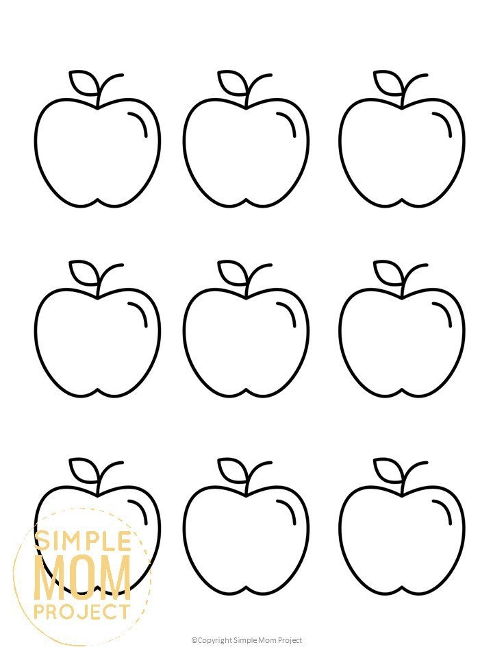 Free Printable Large Medium Small Apple Templates Simple Mom Project