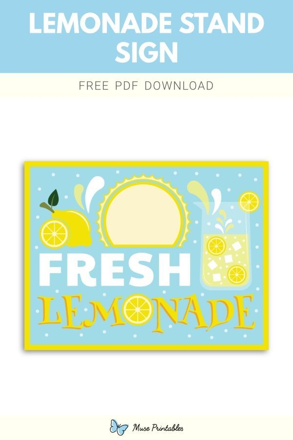 free printable lemonade stand sign template