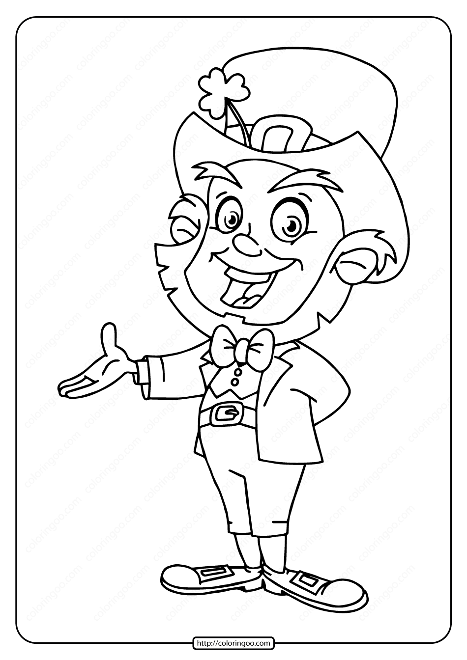 Free Printable Leprechaun Pdf Coloring Page