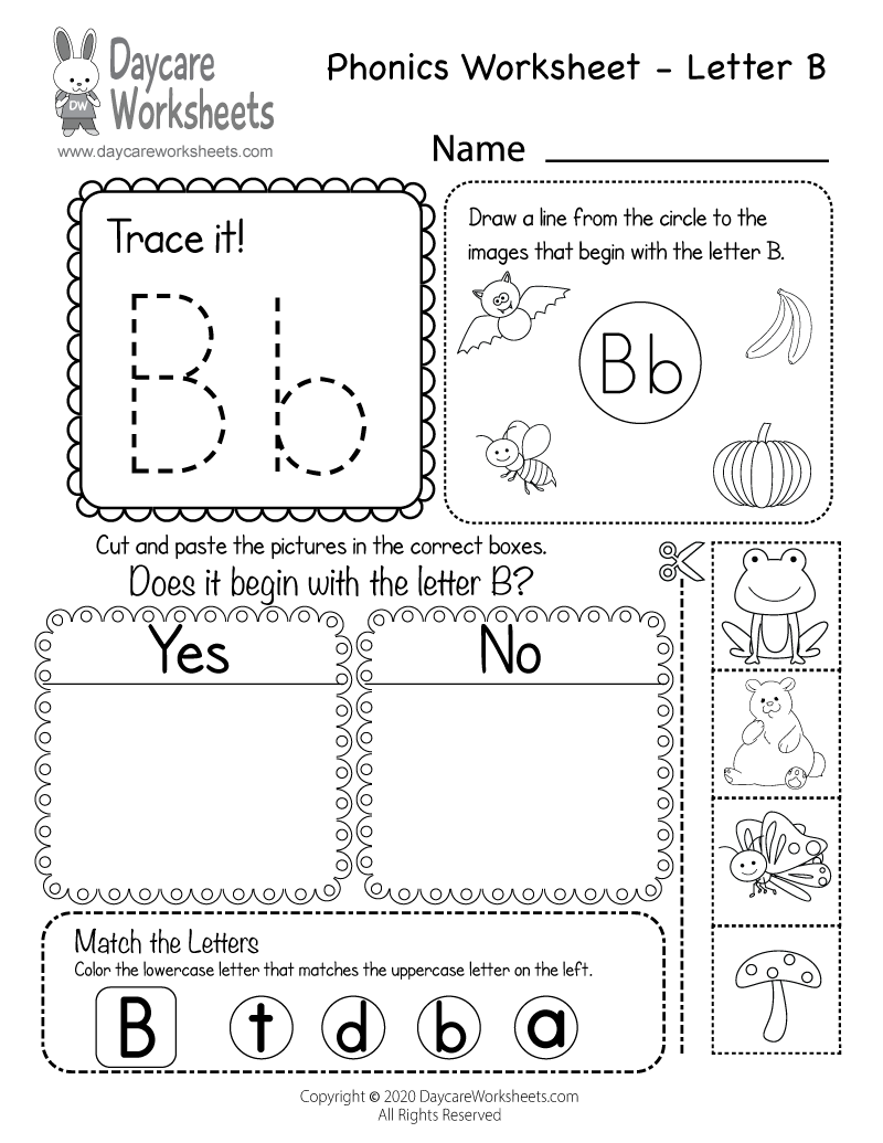 free printable worksheet letter b