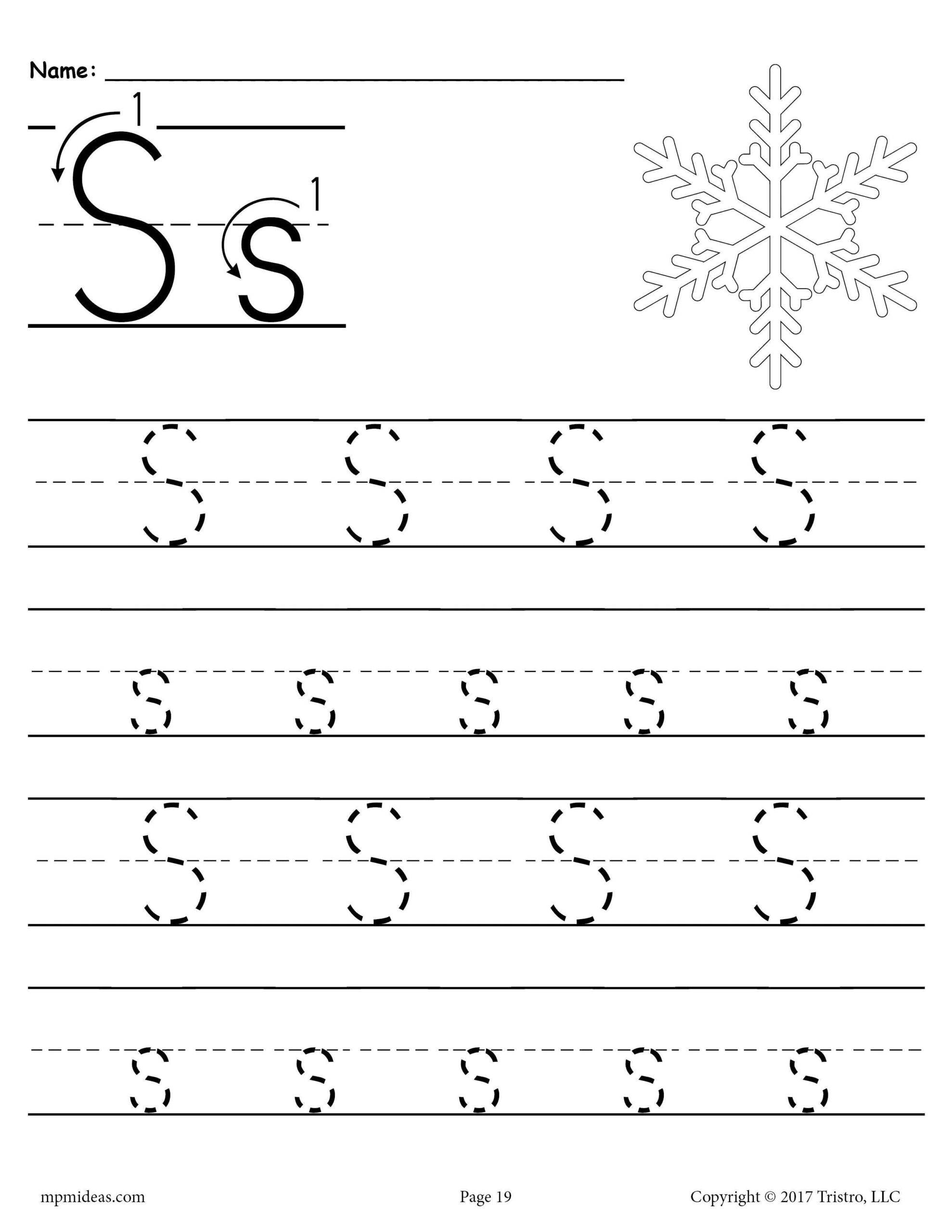 FREE Printable Letter S Tracing Worksheet Tracing Worksheets Letter