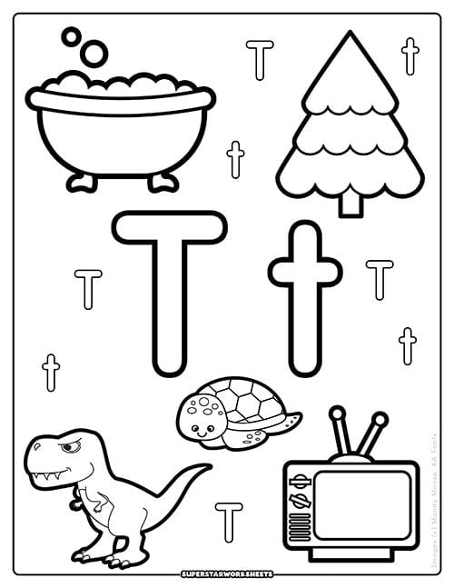 Free Printable Letter T Coloring Pages Infoupdate