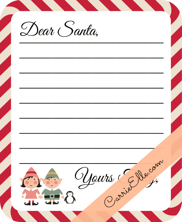 free printable pdf santa letter template