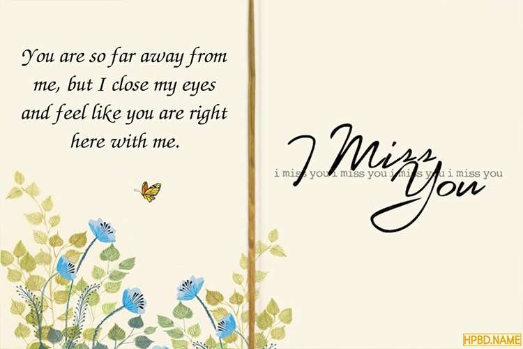 Free Printable Lovely Miss You Greeting Cards