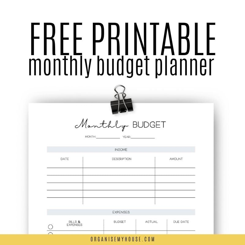 monthly budget worksheet pdf free printable