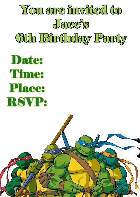 free printable ninja turtle invitation templates