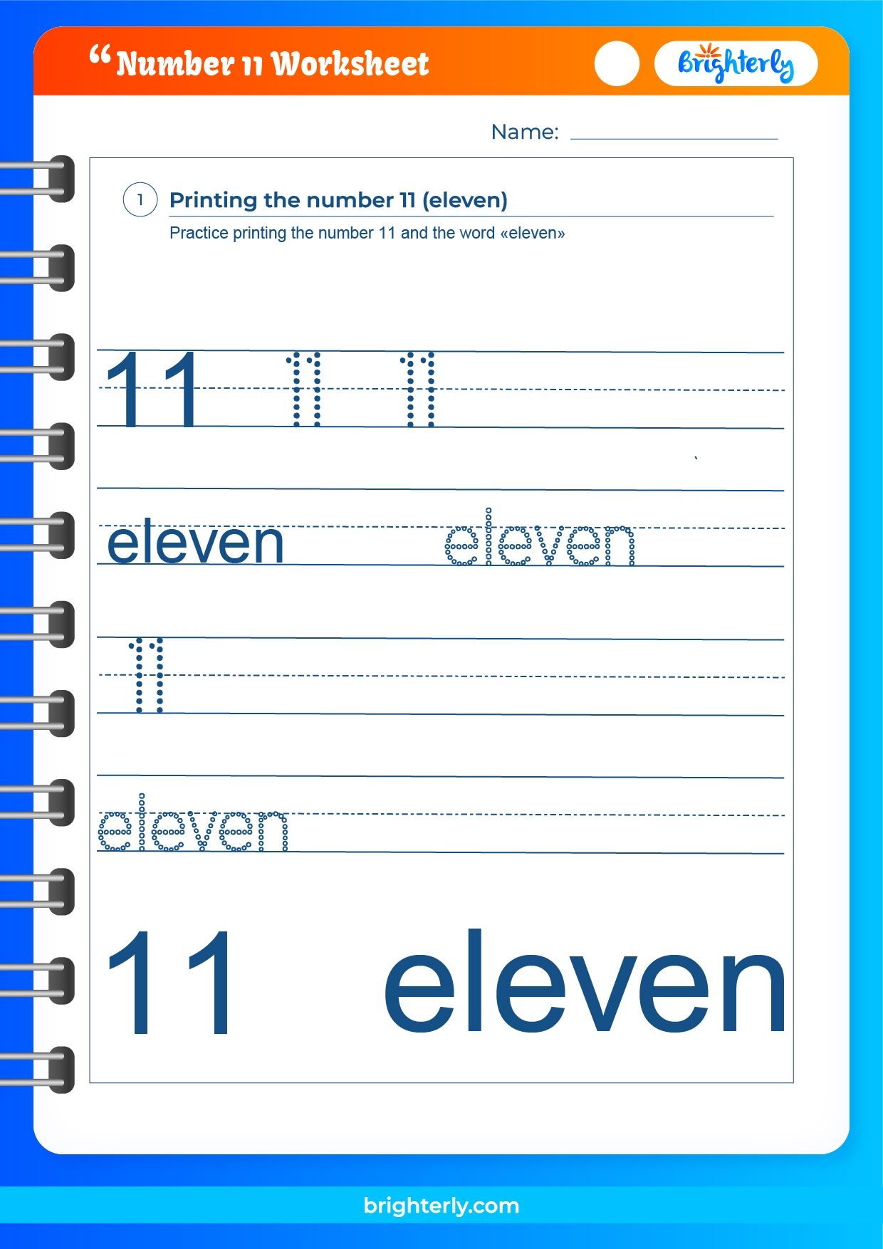 worksheets for number 11