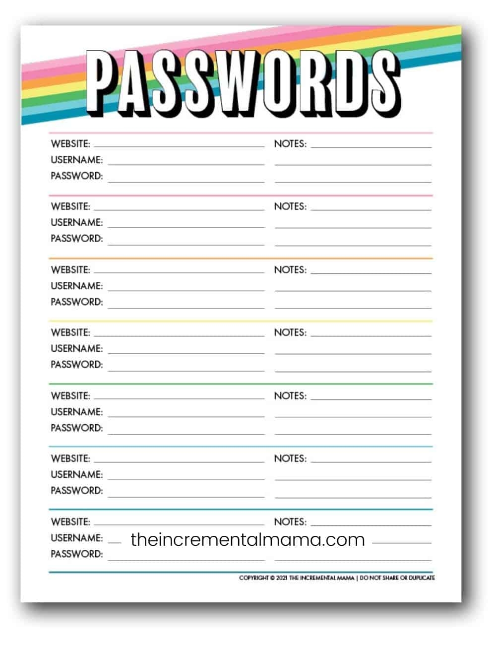 Free Printable Password Keeper Template Printable Free Templates