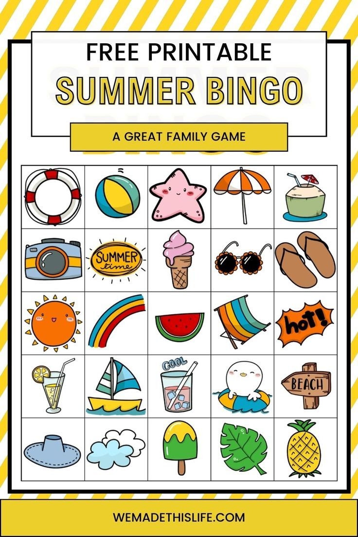 Free Printable Picture Bingo Cards Summer Edition Artofit