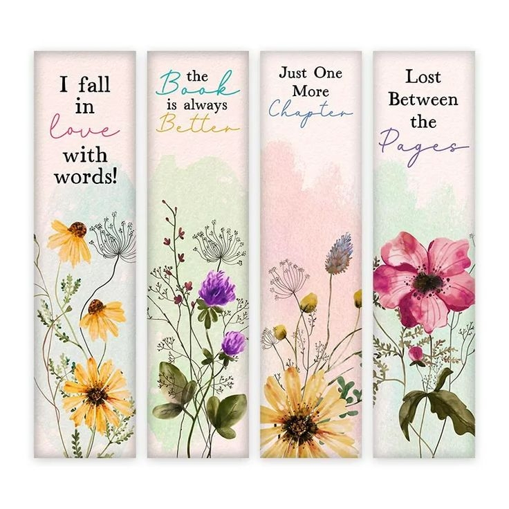 Free Printable Pretty Floral Bookmarks